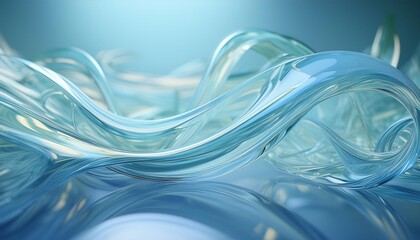 Glassy Flow: 3D Transparent Abstract Background