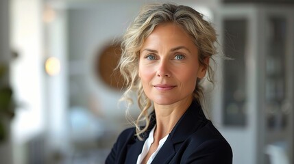 Confident and Powerful: Portrait of a mature businesswoman exuding confidence and determination in a modern office setting. 