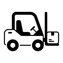 Forklift icon. Forklift, Warehouse, Logistics, truck, Unloading, Lift truck, Transport, Industrial, Pallet. Vector icon illustration