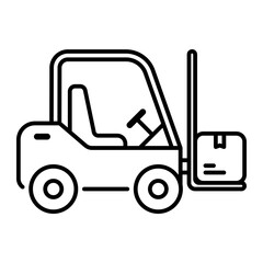 Forklift icon. Forklift, Warehouse, Logistics, truck, Unloading, Lift truck, Transport, Industrial, Pallet. Vector icon illustration