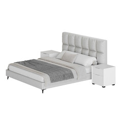 A bed, colorful design, bed, no background, different design, png, white background, isolated, abstract, 3d model.