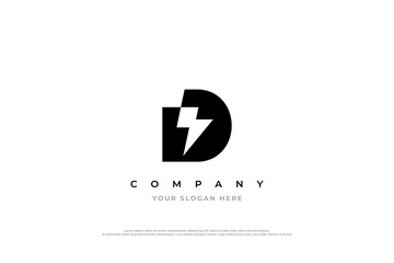 Letter D Bolt Logo Design