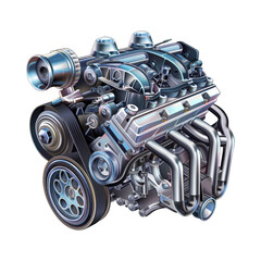 Fototapeta premium Detailed Illustration of a Powerful V8 Engine