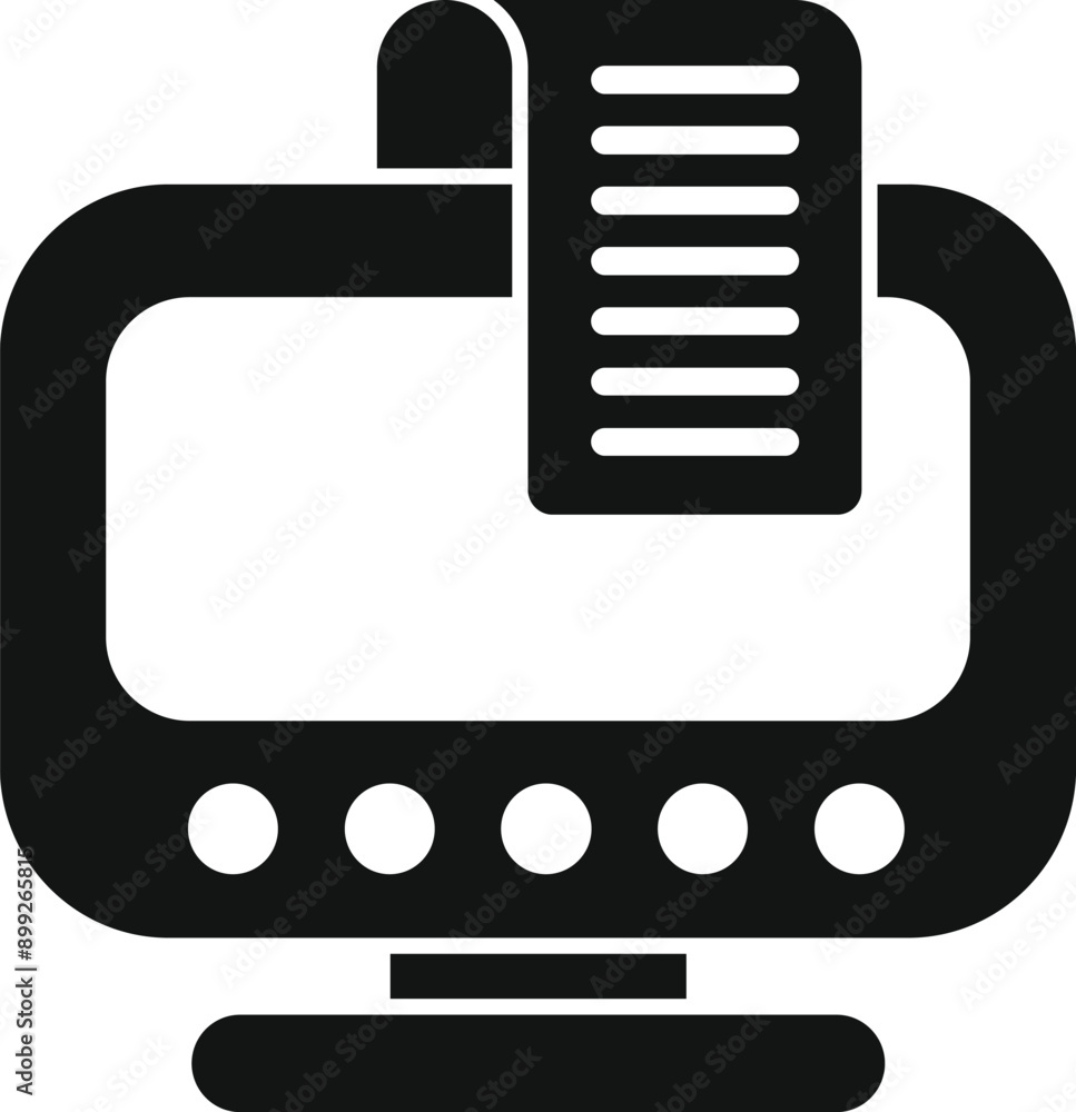 Poster computer screen with a document coming out of it representing online document sharing