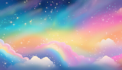 Holographic fantasy rainbow unicorn background