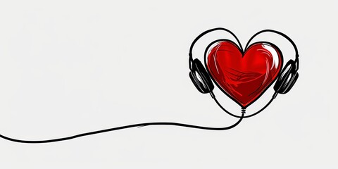 Minimalist Line Art Heart for Valentine's Day