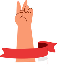 Hand with Indonesian Flag