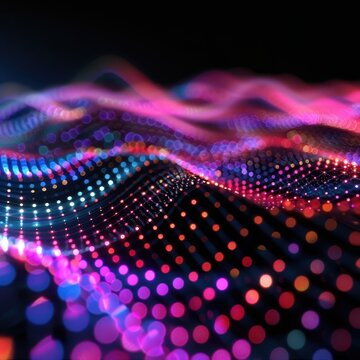 Advanced scatter plot, holographic elements, modern futuristic design, glowing dots, business presentation