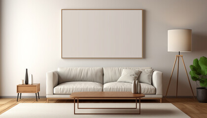 Living room contemporary art pieces with empty frame