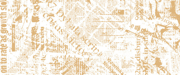 Vector old newspaper style brown grunge newspaper texture background.