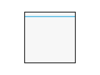 ジッパー付きビニール食料保存袋（フリーザーバッグ）：正方形黒主線青