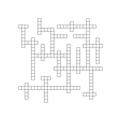 Crossword puzzle background with word grid pattern. crosswords template. Flat vector illustration isolated on white background.