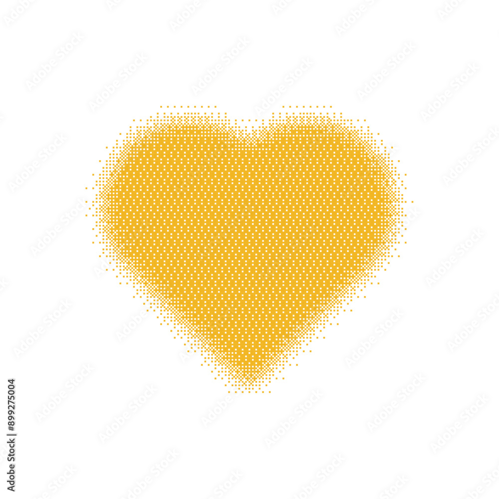 Poster gothic yellow heart with grunge texture and halftone gradient. y2k gradient dot gothcore style. flat