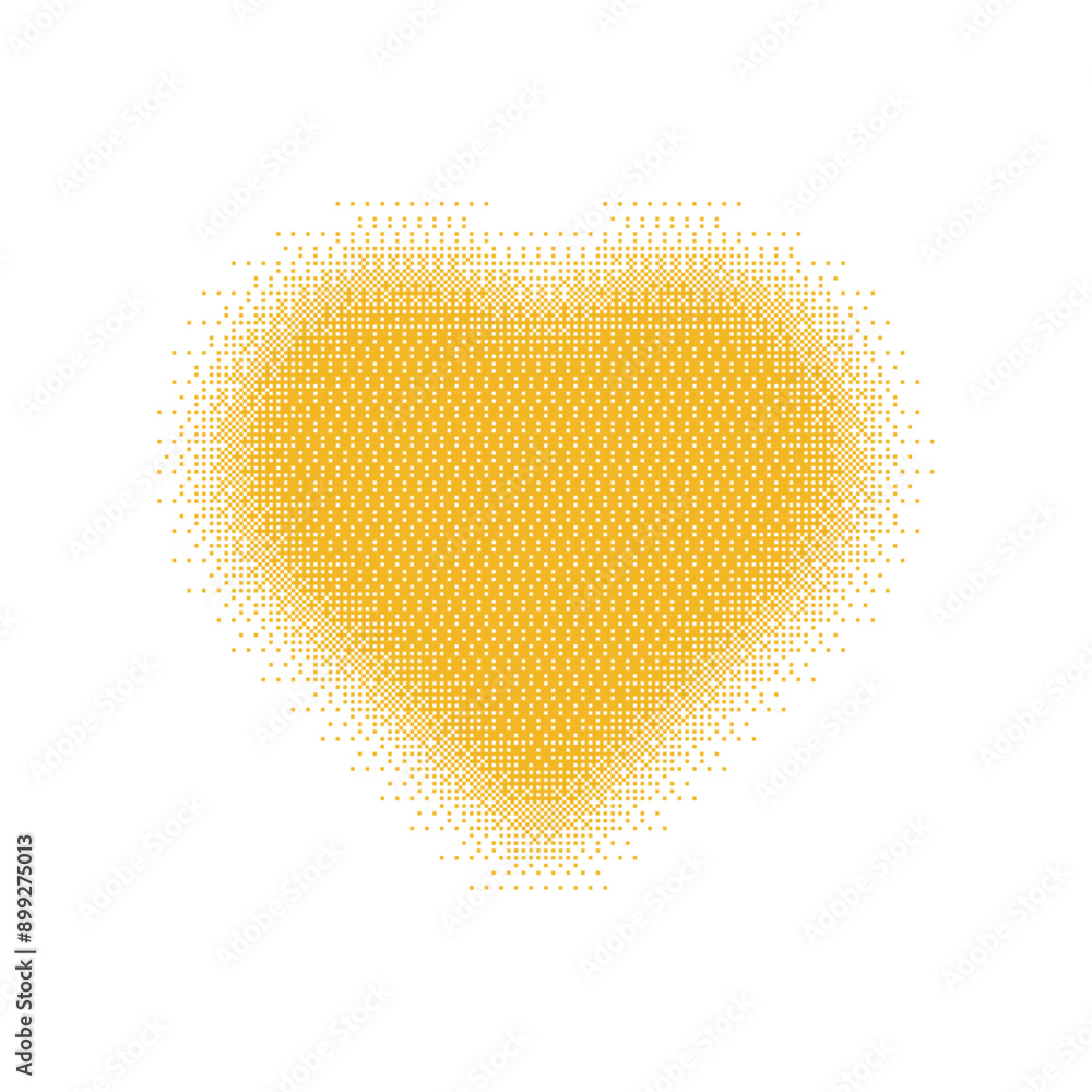 Poster gothic yellow heart with grunge texture and halftone gradient. y2k gradient dot gothcore style. flat