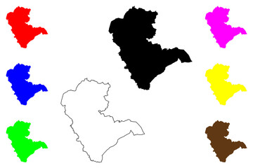 Gutersloh district (Federal Republic of Germany, State of North Rhine-Westphalia, NRW, Detmold region) map vector illustration, scribble sketch Gutersloh map