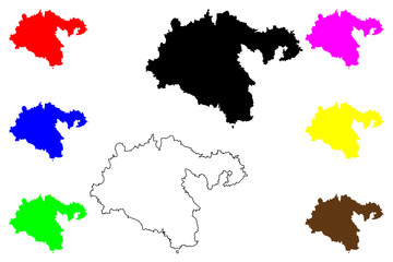 Heidenheim district (Federal Republic of Germany, rural district, Baden-Wurttemberg State) map vector illustration, scribble sketch Heidenheim map