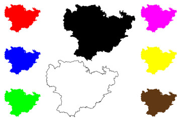 Goppingen district (Federal Republic of Germany, rural district, Baden-Wurttemberg State) map vector illustration, scribble sketch Goppingen map