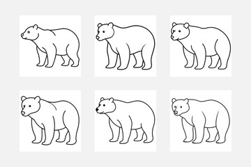 Whimsical Bear Line Art Designs for Kids Coloring
