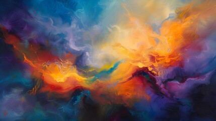 Boundless Creativity and Imaginative Expression Captured in Vibrant Abstract Painting with Fluid Brushstrokes Dynamic Motion and Expressive Colors and Textures  A Dreamlike 