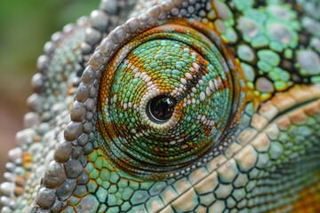 Obraz premium Close Up of a Chameleon Eye