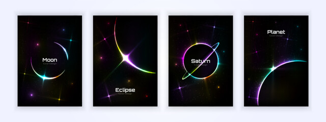 cover simple space design background cover, space poster, abstract gradient illustration © moche style