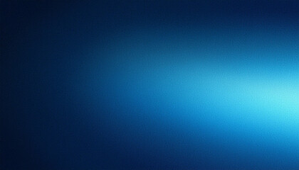 Fototapeta premium Blue gradient background grainy glowing blue light on dark backdrop noise texture effect banner