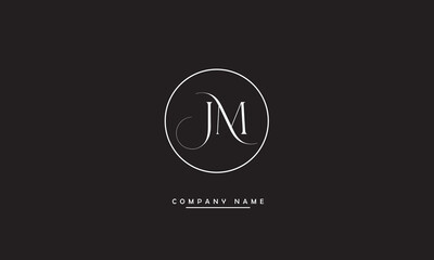 JM, MJ, J, M Abstract Letters Logo Monogram