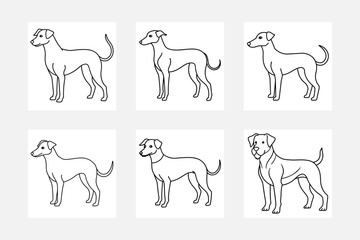 Dog Line Art Set Perfect for Kids Coloring Books
