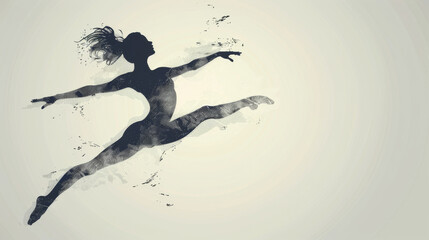 Naklejka premium A woman is leaping into the air with her arms outstretched