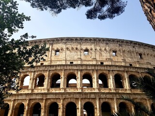 Obraz premium Colosseum in Rome, Italy. Roman Colosseum is one of the main tourist attractions in Rome.