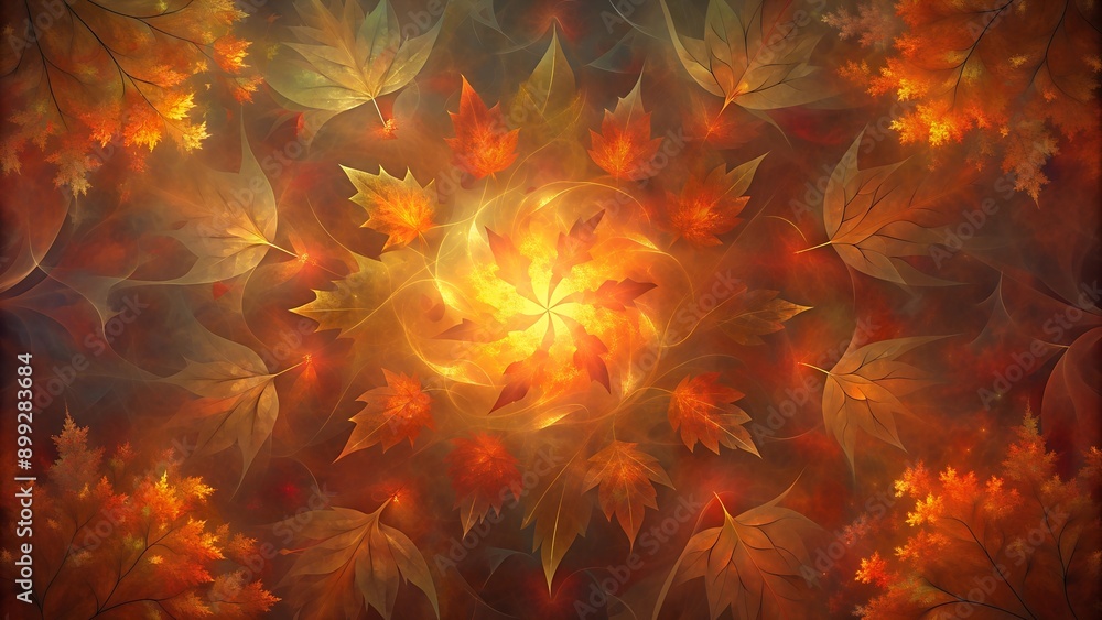 Poster multicolored autumn leaves create a unique pattern