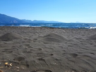 Black sand beach on the island of La Palma, Canary Islands, Spain