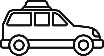 Big family car icon representing summer vacation time and road trips