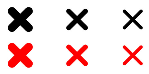 Fototapeta premium Close icon set simple icon collection set on white background color