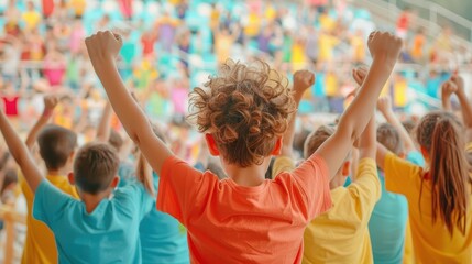 A Photo of An outdoor Labour Day sports event with people of all ages participating in games, cheering, and celebrating together