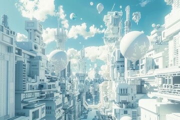 Floating City in a White Dream