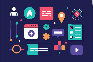 set of icons for web design vector illustration 