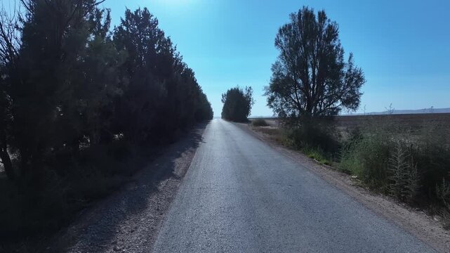 Aerial video over roads in Arad Israel