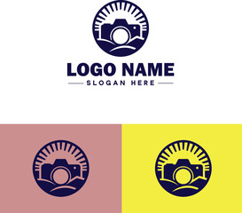 Photography studio icon Photographic studio Photo studio Studio photography flat logo sign symbol editable vector