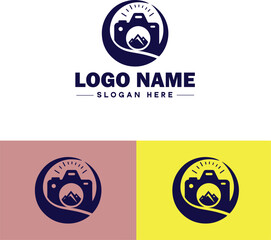 Photography studio icon Photographic studio Photo studio Studio photography flat logo sign symbol editable vector