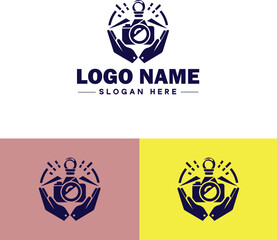 Photography studio icon Photographic studio Photo studio Studio photography flat logo sign symbol editable vector