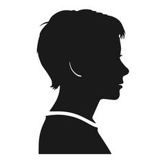 Clean black and white vector silhouette of a person isolated on white background