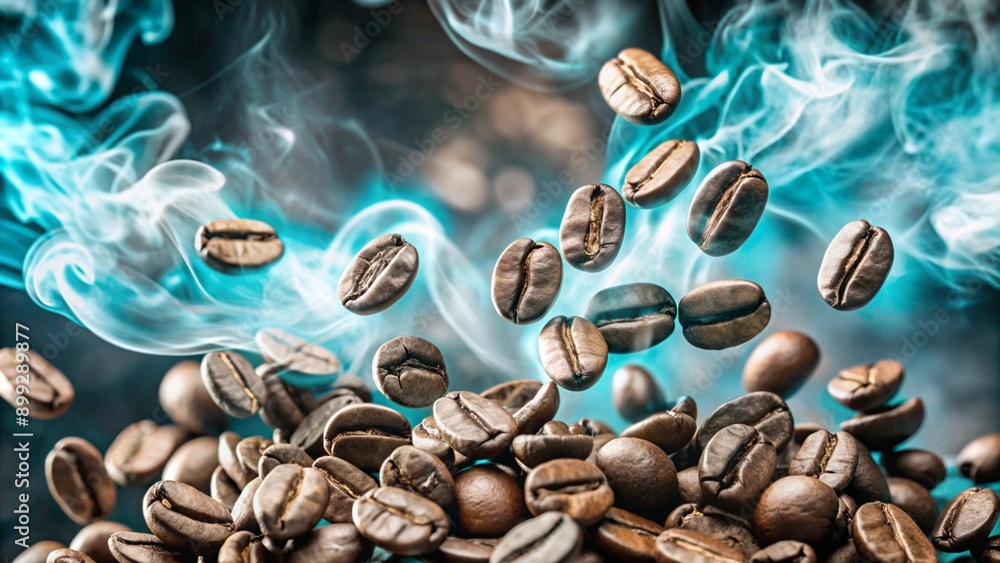 Wall mural coffee beans background