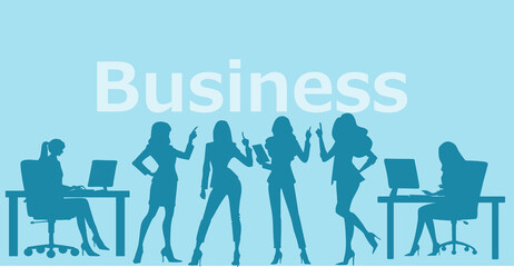 ビジネスウーマンのイラストシルエット