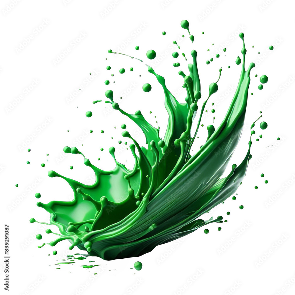 Canvas Prints green paint splash isolated on transparent background