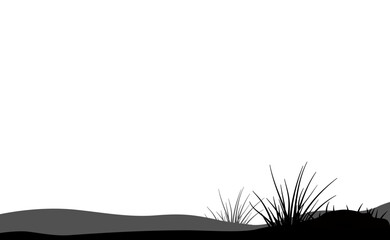 meadow silhouette with long grass