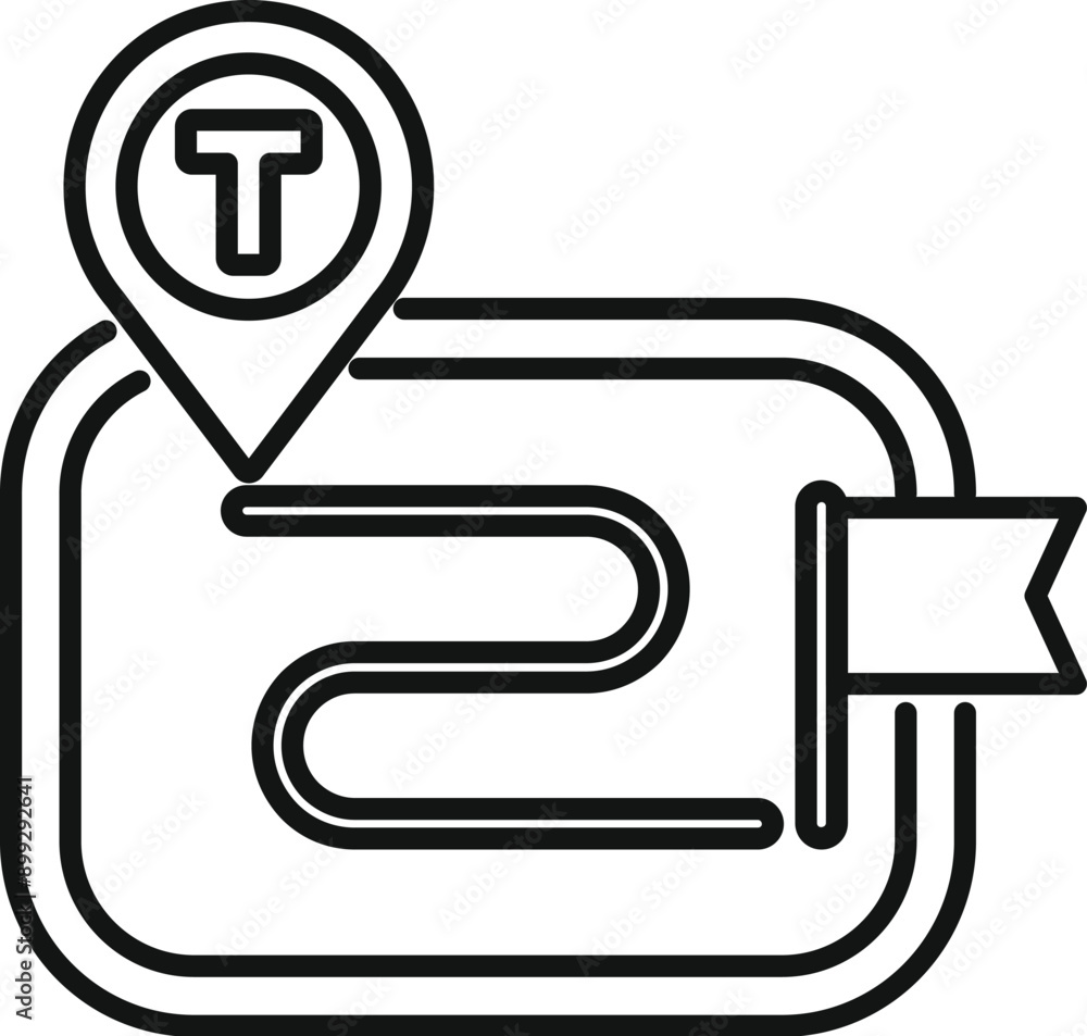 Poster gps navigator is showing the route with a pin pointing the taxi stand location