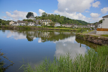 Fototapeta premium Pentewan harbour, a former sea port near St Austell, Cornwall, UK. Used to export china clay.