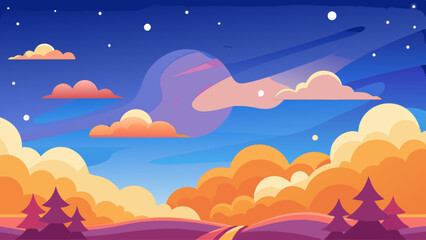 Sky background vector arts illustration