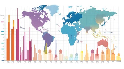 world map with graphs